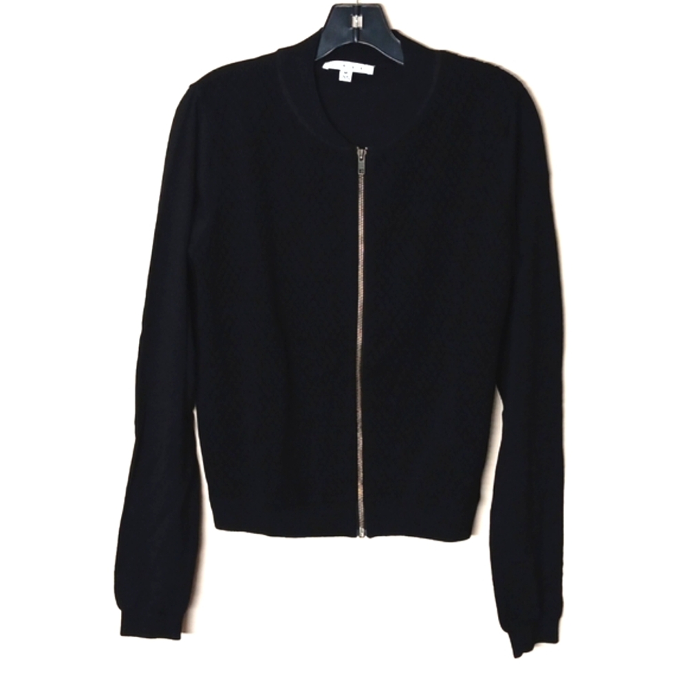CAbi Black Zip Front Sweater